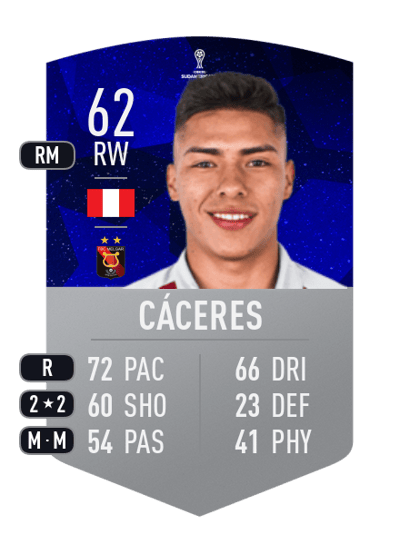 Jefferson Cáceres CONMEBOL SUDAMERICANA 62 OVR