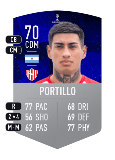Juan Portillo CONMEBOL SUDAMERICANA 70 OVR