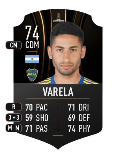 Alan Varela CONMEBOL LIBERTADORES 74 OVR