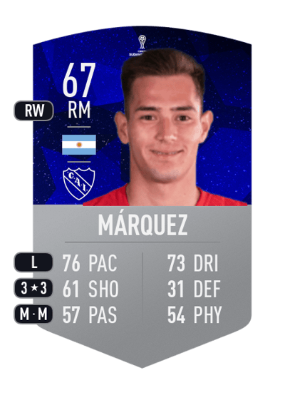Rodrigo Márquez CONMEBOL SUDAMERICANA 67 OVR