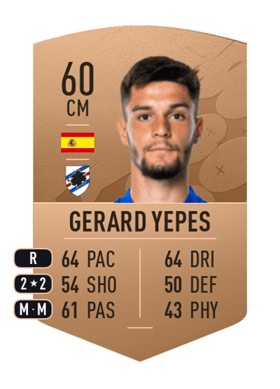 Gerard Yepes Common 60 OVR