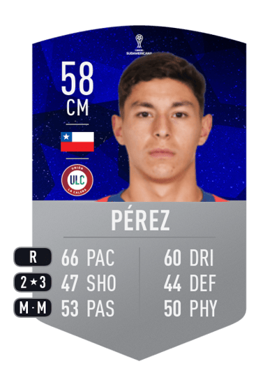 César Pérez CONMEBOL SUDAMERICANA 58 OVR