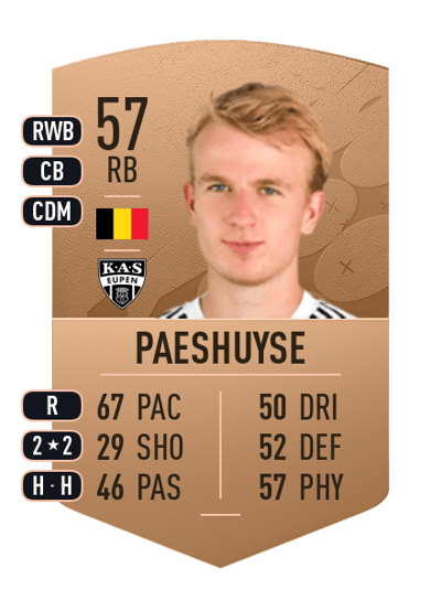 Rune Paeshuyse Common 57 OVR