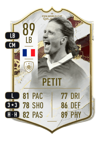Emmanuel Petit World Cup Icon 89 OVR
