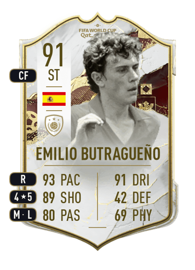 Emilio Butragueño World Cup Icon 91 OVR