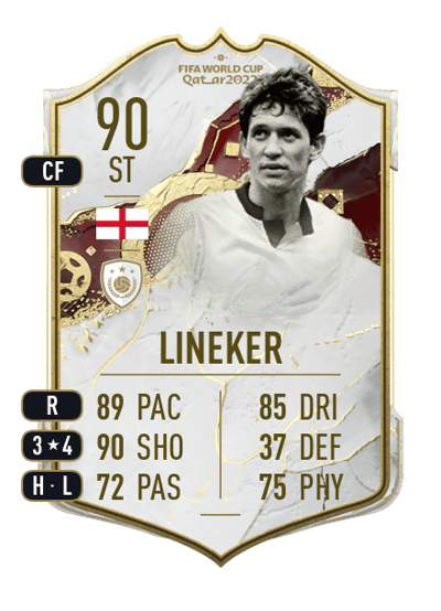 Gary Lineker World Cup Icon 90 OVR