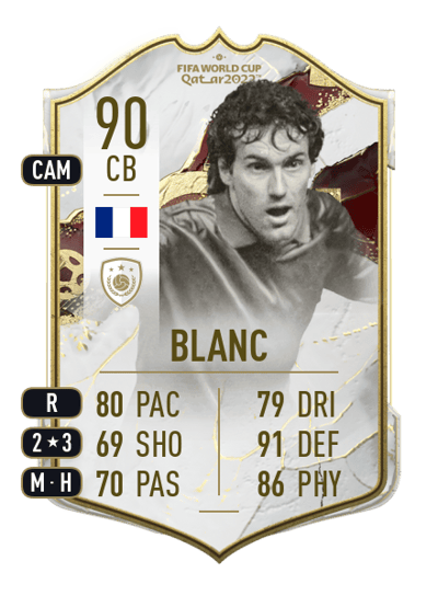 Laurent Blanc World Cup Icon 90 OVR