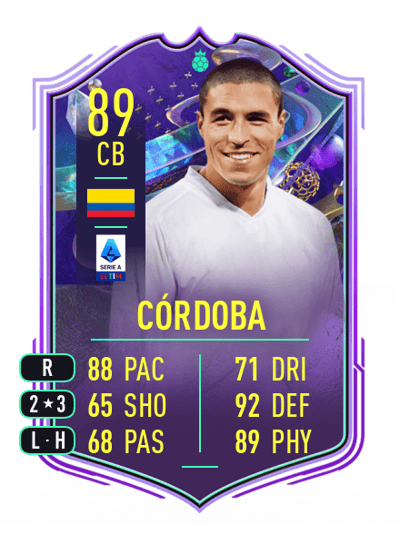 Iván Córdoba FANTASY FUT HEROES 89 OVR