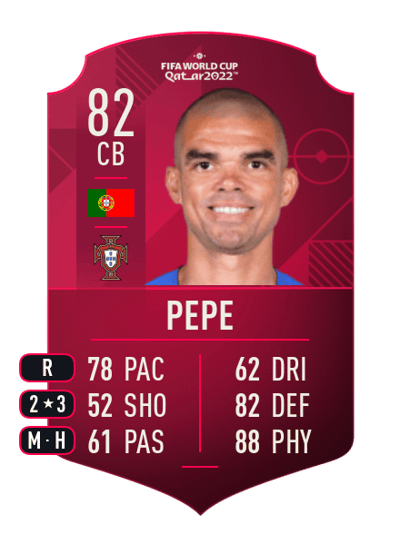Pepe World Cup Player 82 OVR