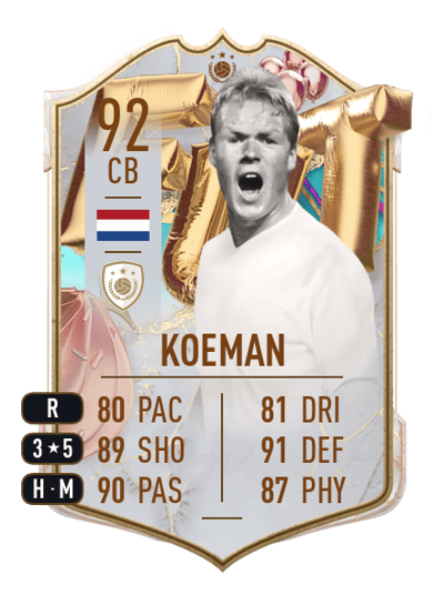 Ronald Koeman FUT BIRTHDAY ICON 92 OVR