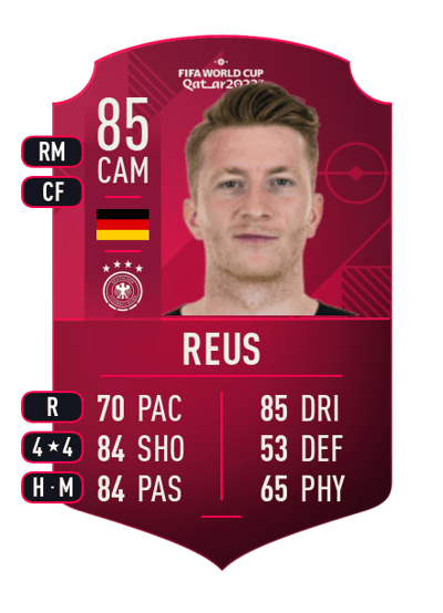 Marco Reus World Cup Player 85 OVR