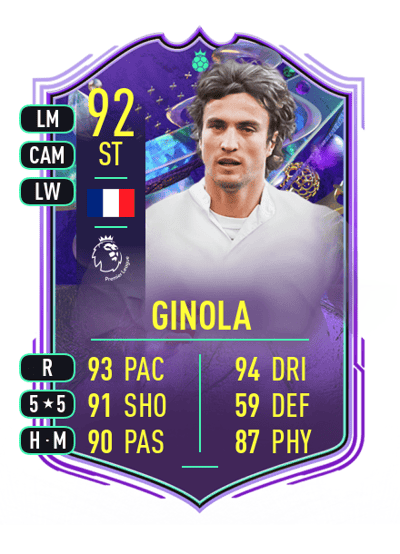 David Ginola FANTASY FUT HEROES 92 OVR