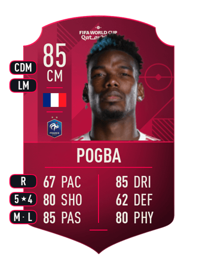 Paul Pogba World Cup Player 85 OVR