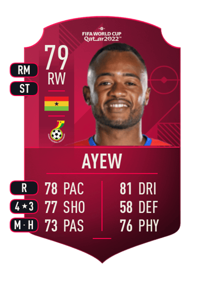 Jordan Ayew World Cup Player 79 OVR