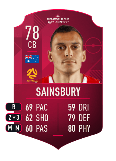 Trent Sainsbury World Cup Player 78 OVR