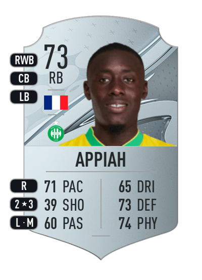 Dennis Appiah Rare 73 OVR