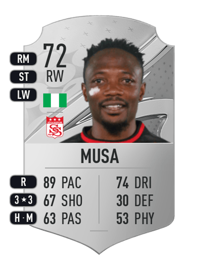 Ahmed Musa Rare 72 OVR