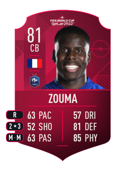 Kurt Zouma World Cup Player 81 OVR