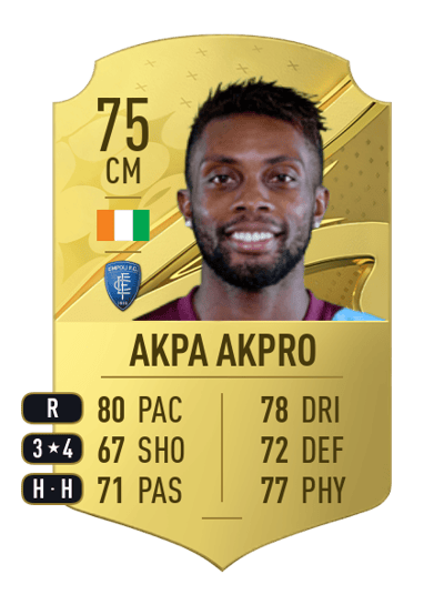 Jean-Daniel Akpa Akpro Rare 75 OVR