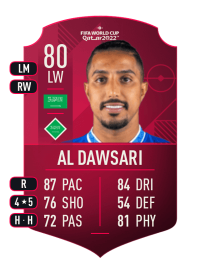 Salem Al Dawsari World Cup Player 80 OVR
