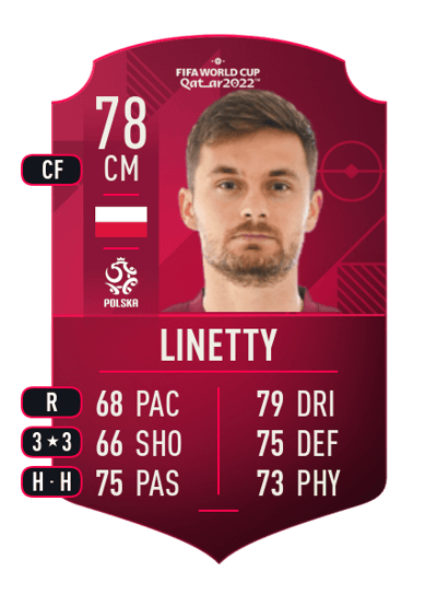 Karol Linetty World Cup Player 78 OVR