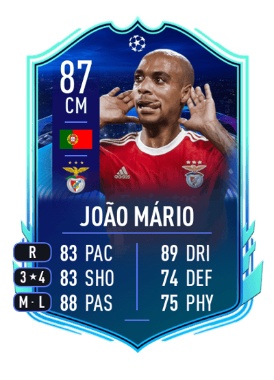 João Mário UCL Road to the Knockouts 87 OVR