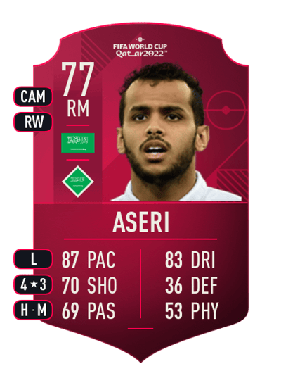 Abdulfatah Aseri World Cup Player 77 OVR