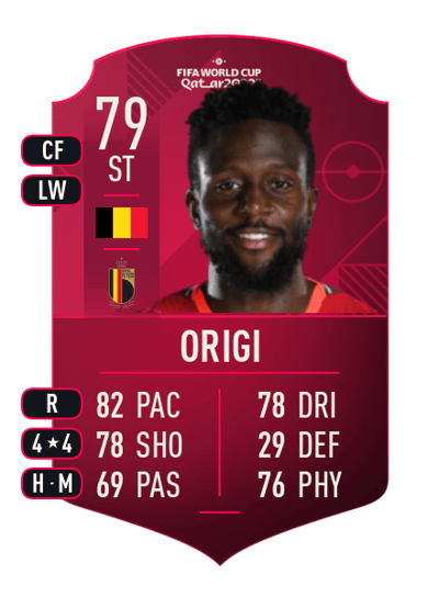 Divock Origi World Cup Player 79 OVR