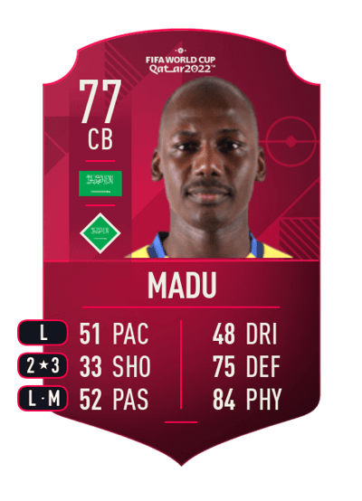 Abdullah Madu World Cup Player 77 OVR