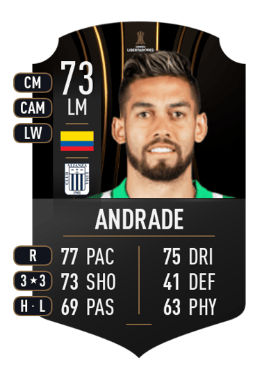 Andrés Andrade CONMEBOL LIBERTADORES 73 OVR