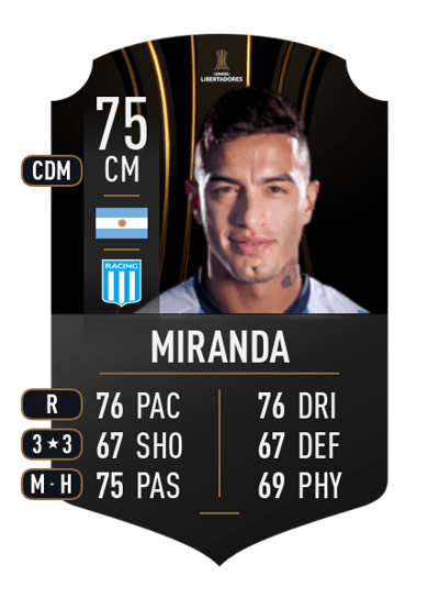 Leonel Miranda CONMEBOL LIBERTADORES 75 OVR