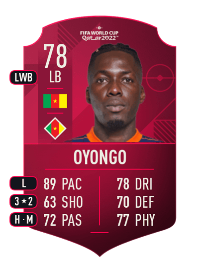 Ambroise Oyongo World Cup Player 78 OVR