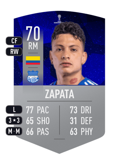 Alexis Zapata CONMEBOL SUDAMERICANA 70 OVR