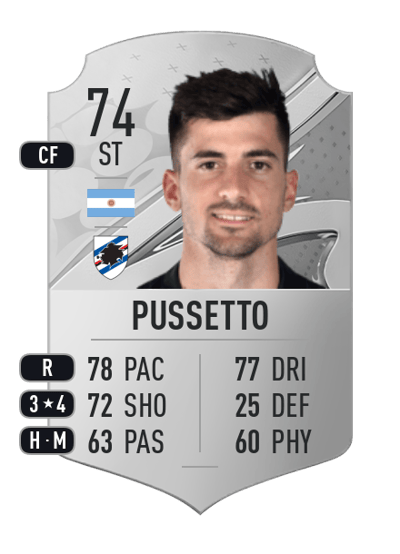 Ignacio Pussetto Rare 74 OVR
