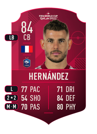 Lucas Hernández World Cup Player 84 OVR