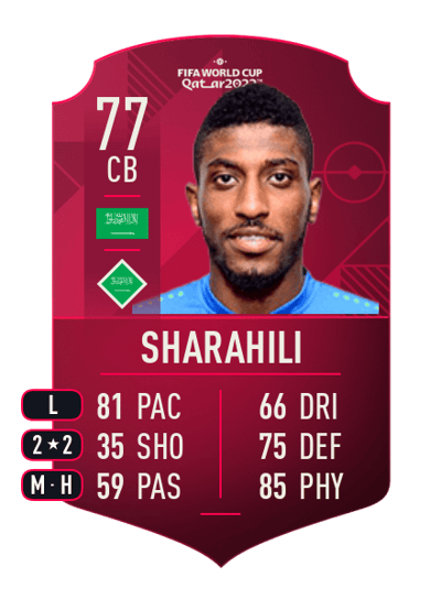 Ahmed Sharahili World Cup Player 77 OVR