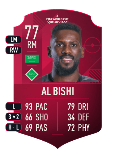 Abdulaziz Al Bishi World Cup Player 77 OVR