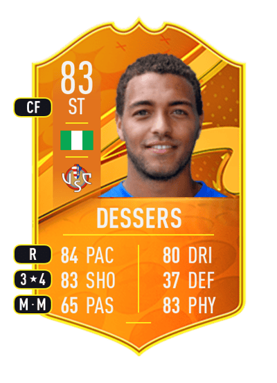 Cyriel Dessers Domestic Man of the Match 83 OVR