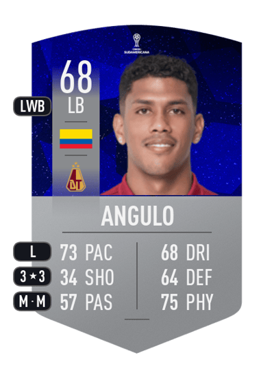 Jeison Angulo CONMEBOL SUDAMERICANA 68 OVR