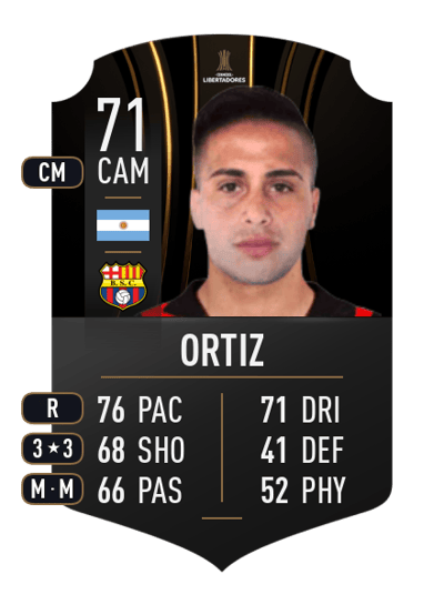 Cristian Ortiz CONMEBOL LIBERTADORES 71 OVR