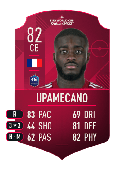 Dayot Upamecano World Cup Player 82 OVR