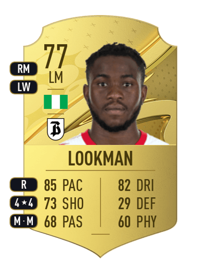 Ademola Lookman Rare 77 OVR