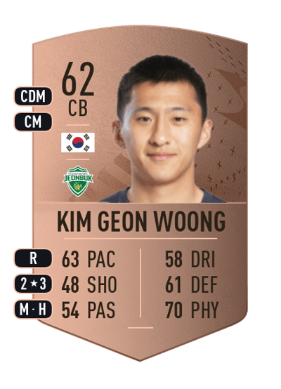 Kim Geon Woong Common 62 OVR