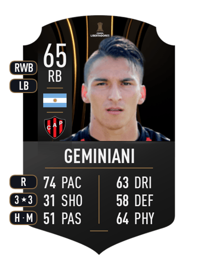 Lautaro Geminiani CONMEBOL LIBERTADORES 65 OVR