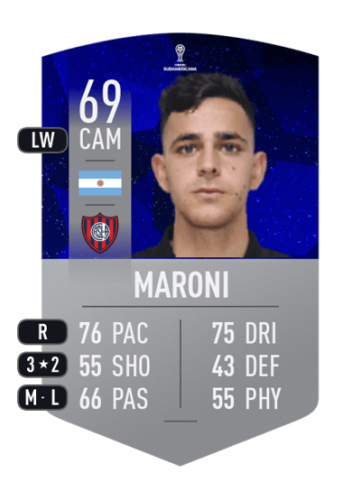 Gonzalo Maroni CONMEBOL SUDAMERICANA 69 OVR