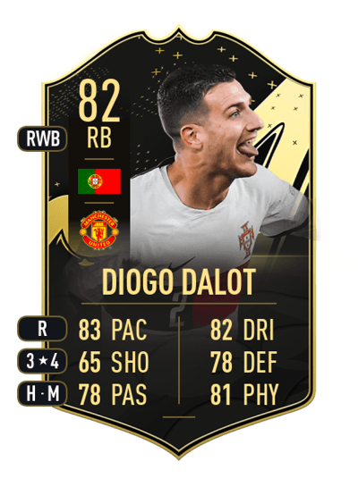 Diogo Dalot Team of the Week 82 OVR