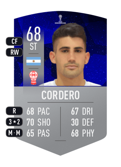 Nicolás Cordero CONMEBOL SUDAMERICANA 68 OVR