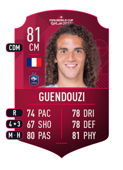 Mattéo Guendouzi World Cup Player 81 OVR