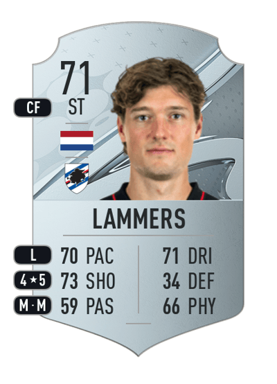Sam Lammers Rare 71 OVR