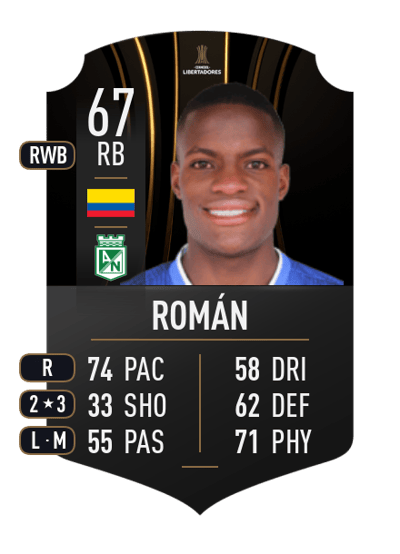 Felipe Román CONMEBOL LIBERTADORES 67 OVR